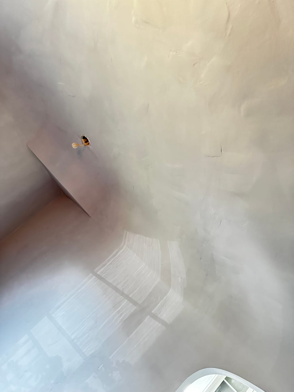 Finished vaulted ceiling repair blended into the old texture in Beverlywood, CA 90035