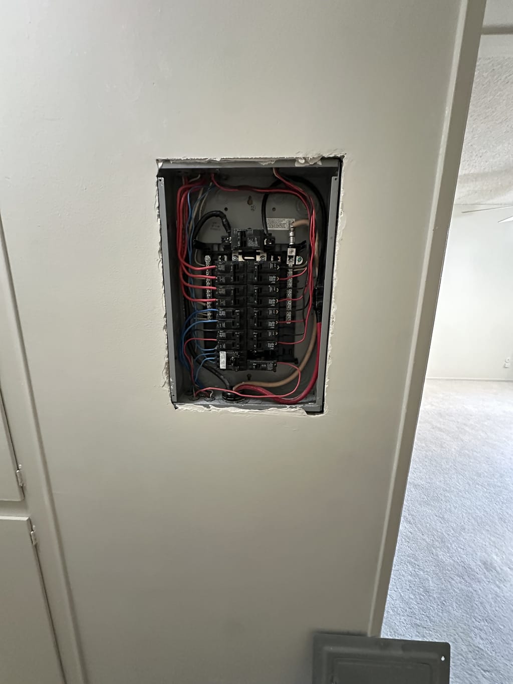 Drywall closed around the electrical panel and finished in Ladera Heights, CA 90056