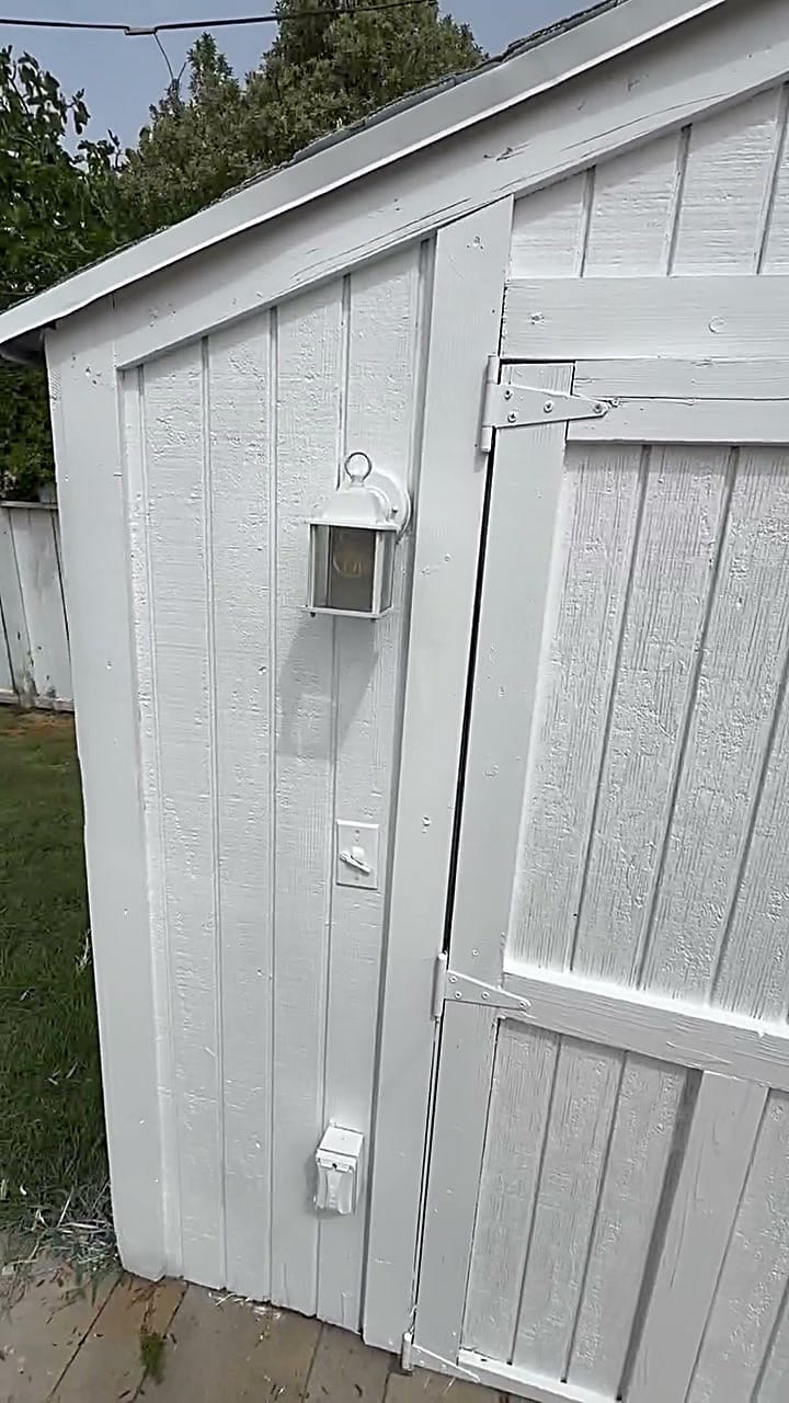 Shed rebuilt and repainted clean white in Hawthorne, CA 90250