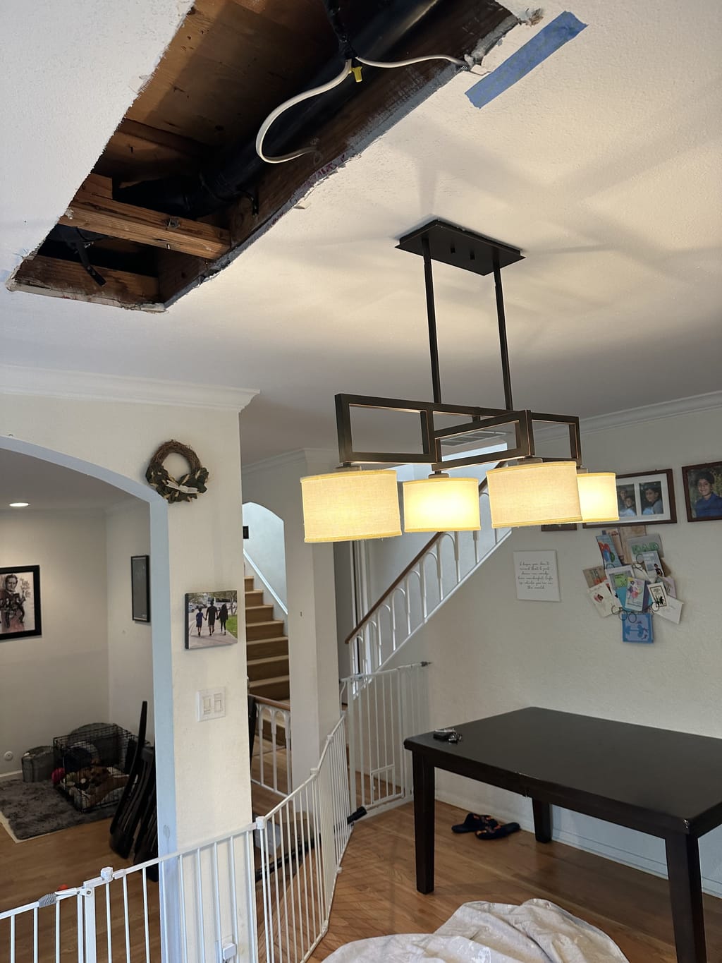 Perspective of ceiling openings above a dining room in Encino, CA 91316