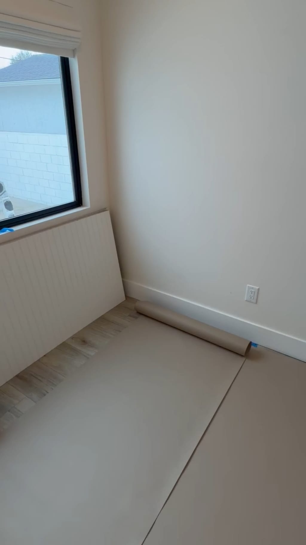 Empty nursery with plain white walls and no trim before wainscoting installation in Burbank, CA 91506