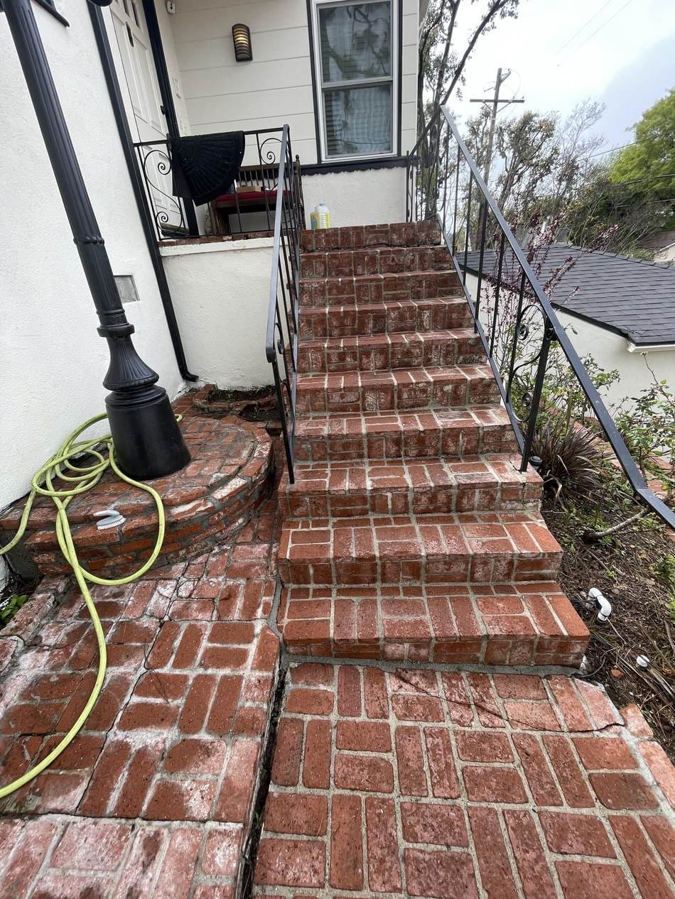 Brick steps washed clean in Studio City, CA 91604
