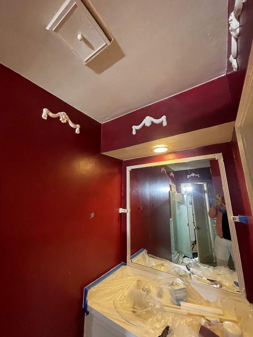 Bathroom before a neutral pre-sale repaint in Studio City, CA 91604