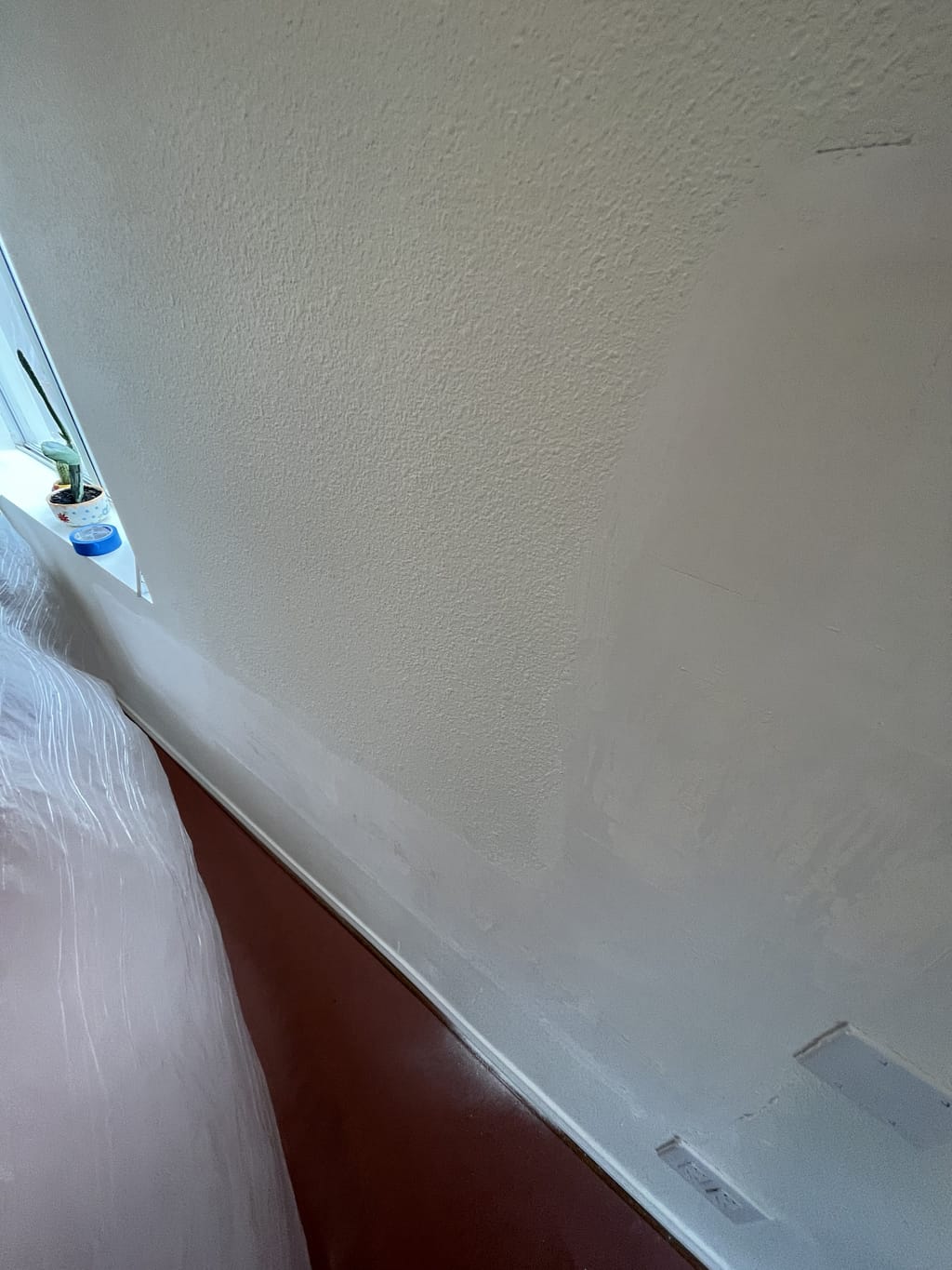 Drywall patches taped and finished smooth before texture matching in Venice, CA 90291